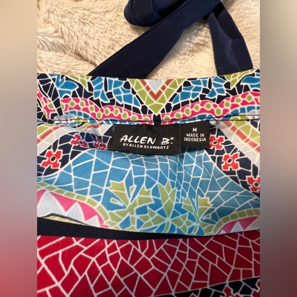 Allen B. Medallion Mandala Halter Handkerchief Flowy Summer Top - Picture 7 of 9